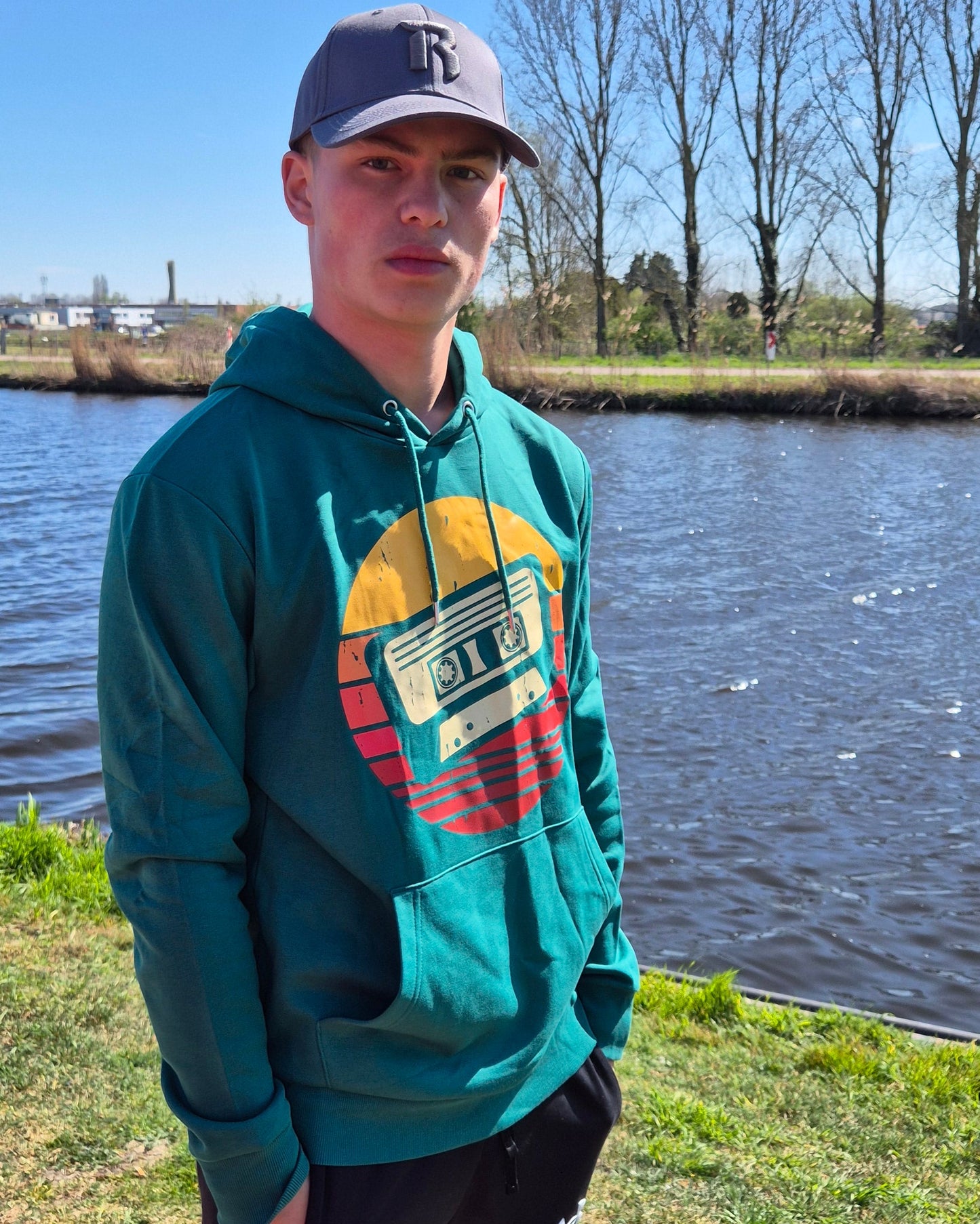 Hoodie groen cassette