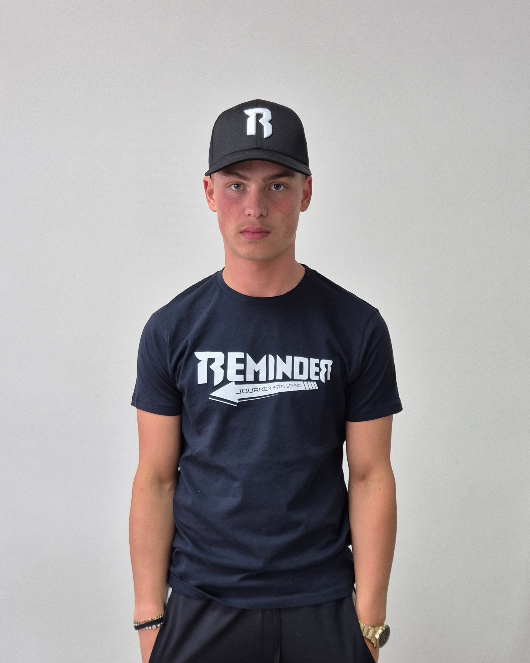 Reminder shirt wit logo donker blauw