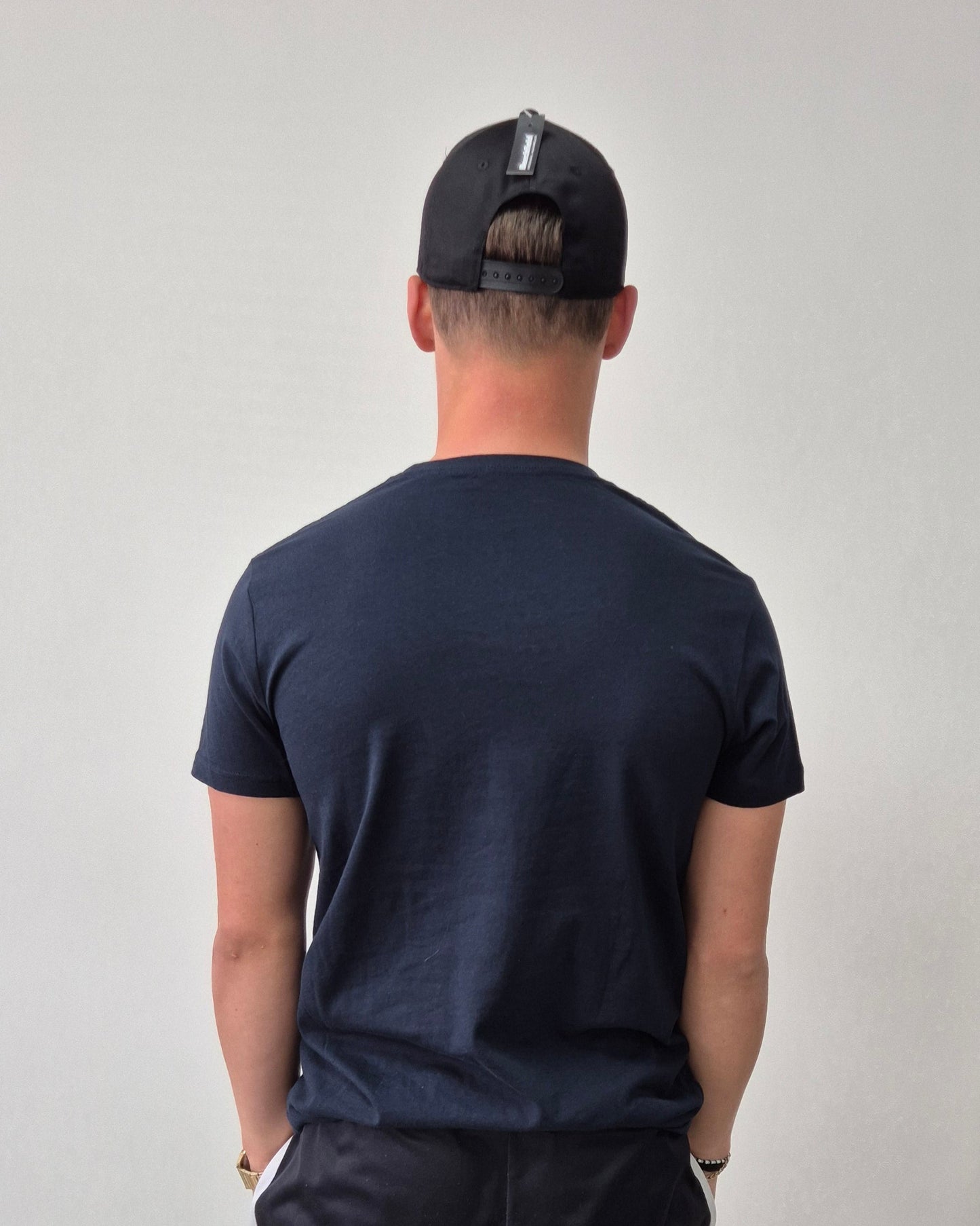 Reminder shirt wit logo donker blauw
