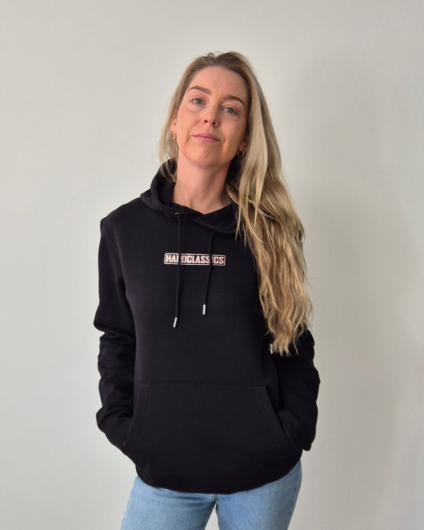 HardClassics hoodie zwart rose opdruk
