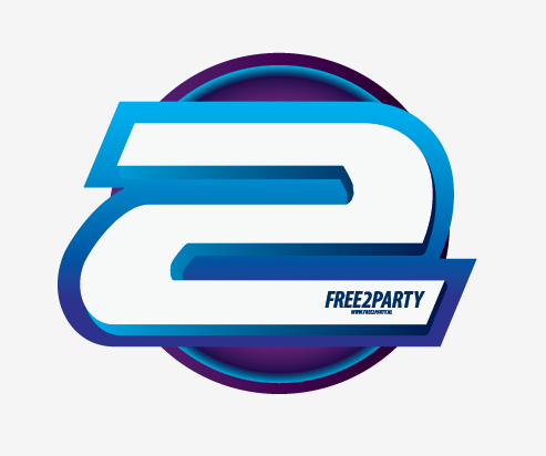Vierkant logo Free2party orgineel
